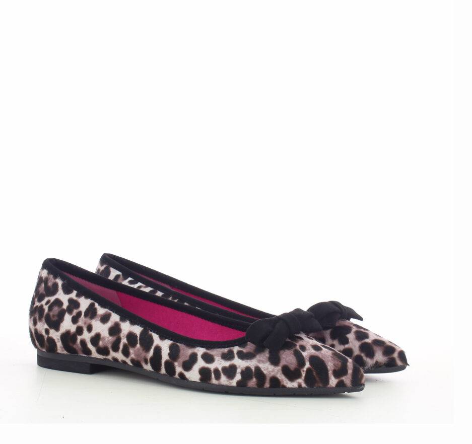 Le Babe BALLERINE IN PONY LEOPARD GHIACCIO Spedizione Gratuita