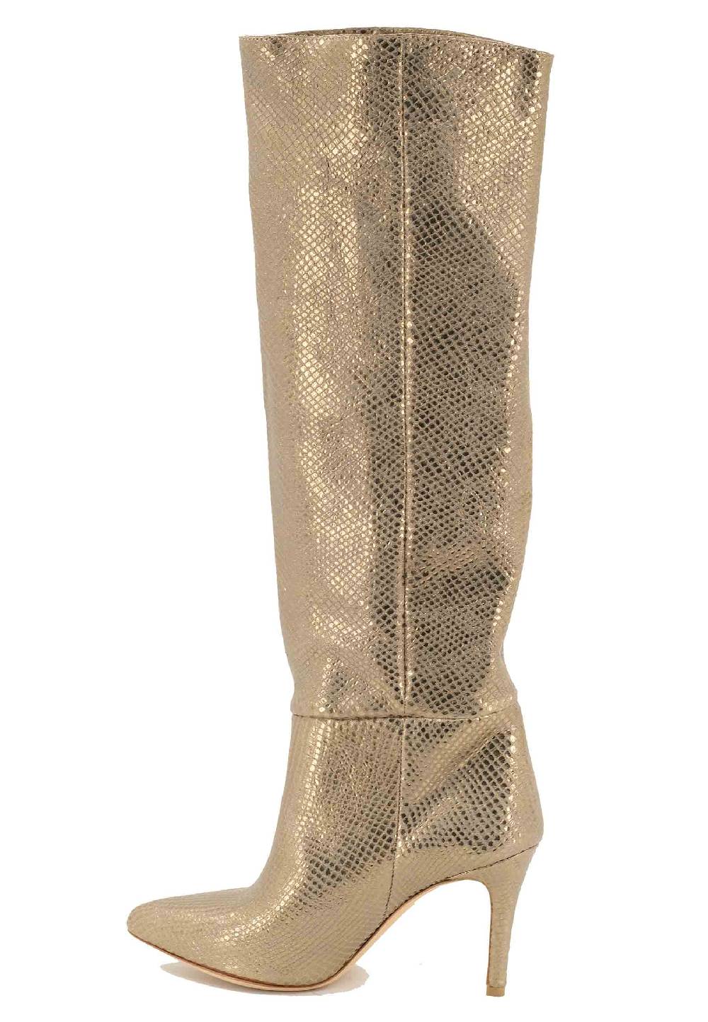 L'ARIANNA Stivali ST1242 in camoscio perlato platino con tacco alto Shopping Online