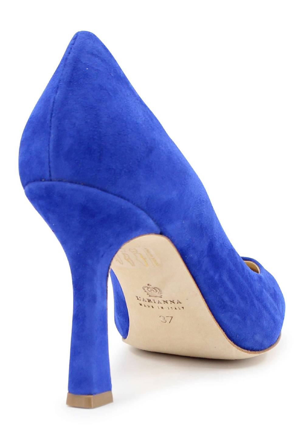 L'ARIANNA Decollete DE1002/RT donna in camoscio blu con tacco alto Comprare a buon mercato