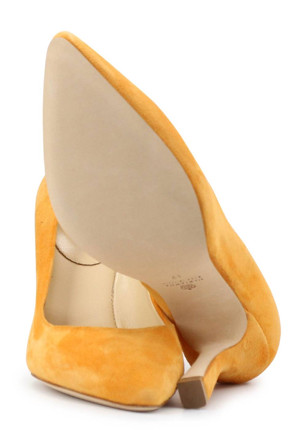 L'ARIANNA Decollete DE1002/RT donna in camoscio arancione con tacco alto Italia