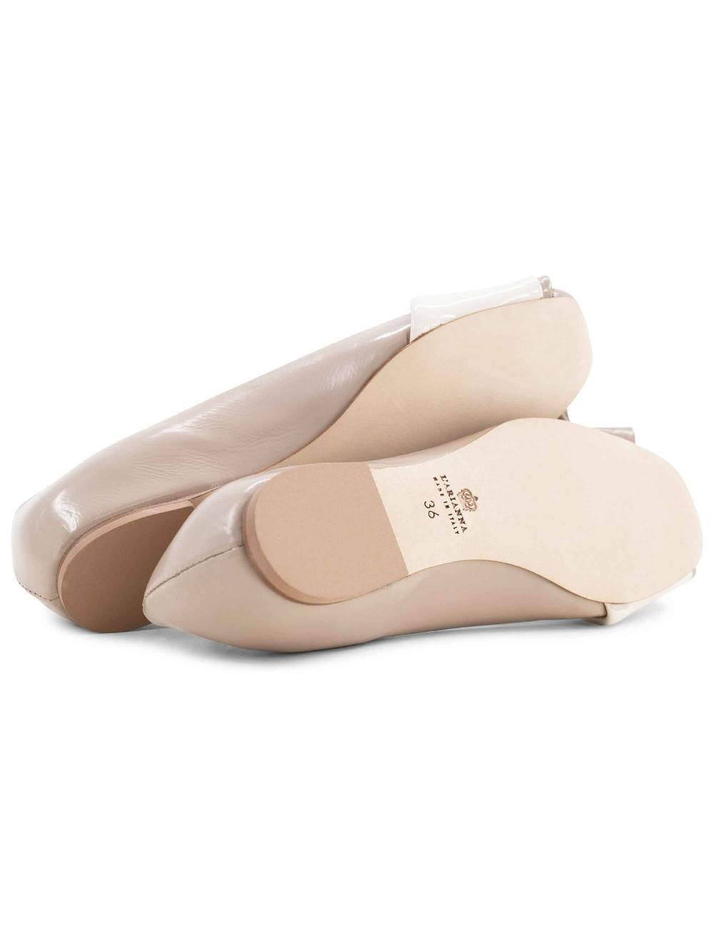 L'ARIANNA BALLERINE BL1694 DA DONNA IN LUX TAUPE CON TACCO BASSO L'ARIANNA Liquidazione