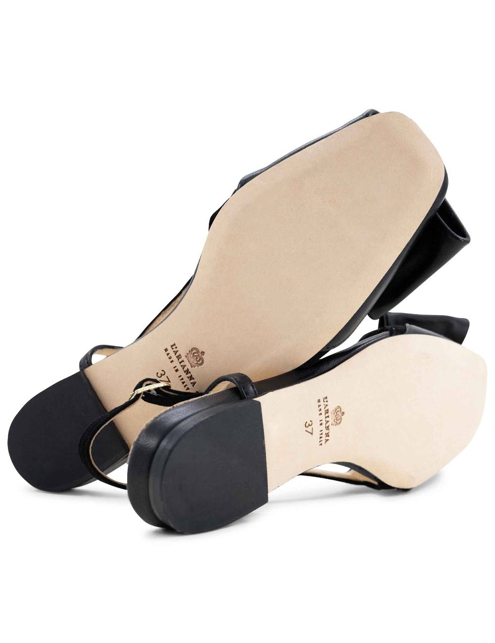 L'ARIANNA BALLERINE CH1626 IN PELLE E CAMOSCIO NERO DA DONNA CON TACCO BASSO E CINTURINO SLINGBACK L'ARIANNA Presa