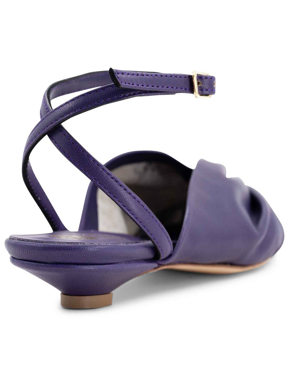 L'ARIANNA sandalo sp1596 da donna in pelle color viola plissè e cintuirno alla caviglia Saldi Di Fabbrica