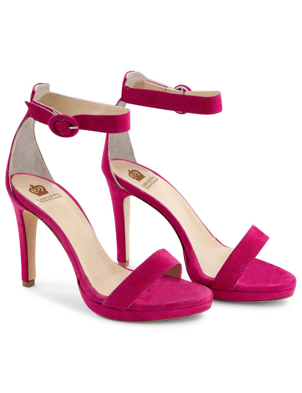 L'ARIANNA Sandali DS7016 donna in camoscio fucsia tacco alto e cinturino alla caviglia I Più Venduti
