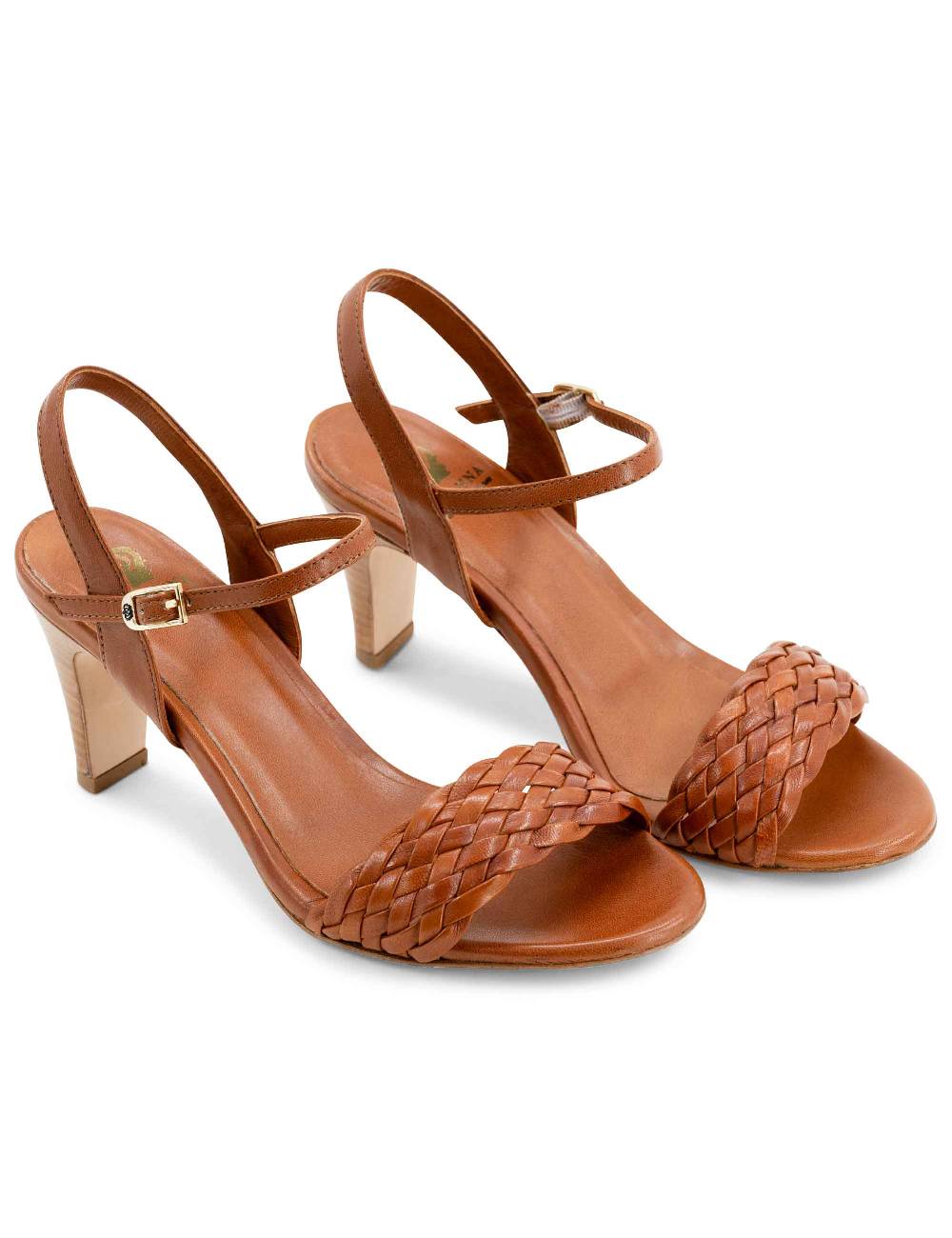 L'ARIANNA Sandali Ds1733/c donna in cuoio con cinturino alla caviglia e fascia intrecciata anteriore Negozio