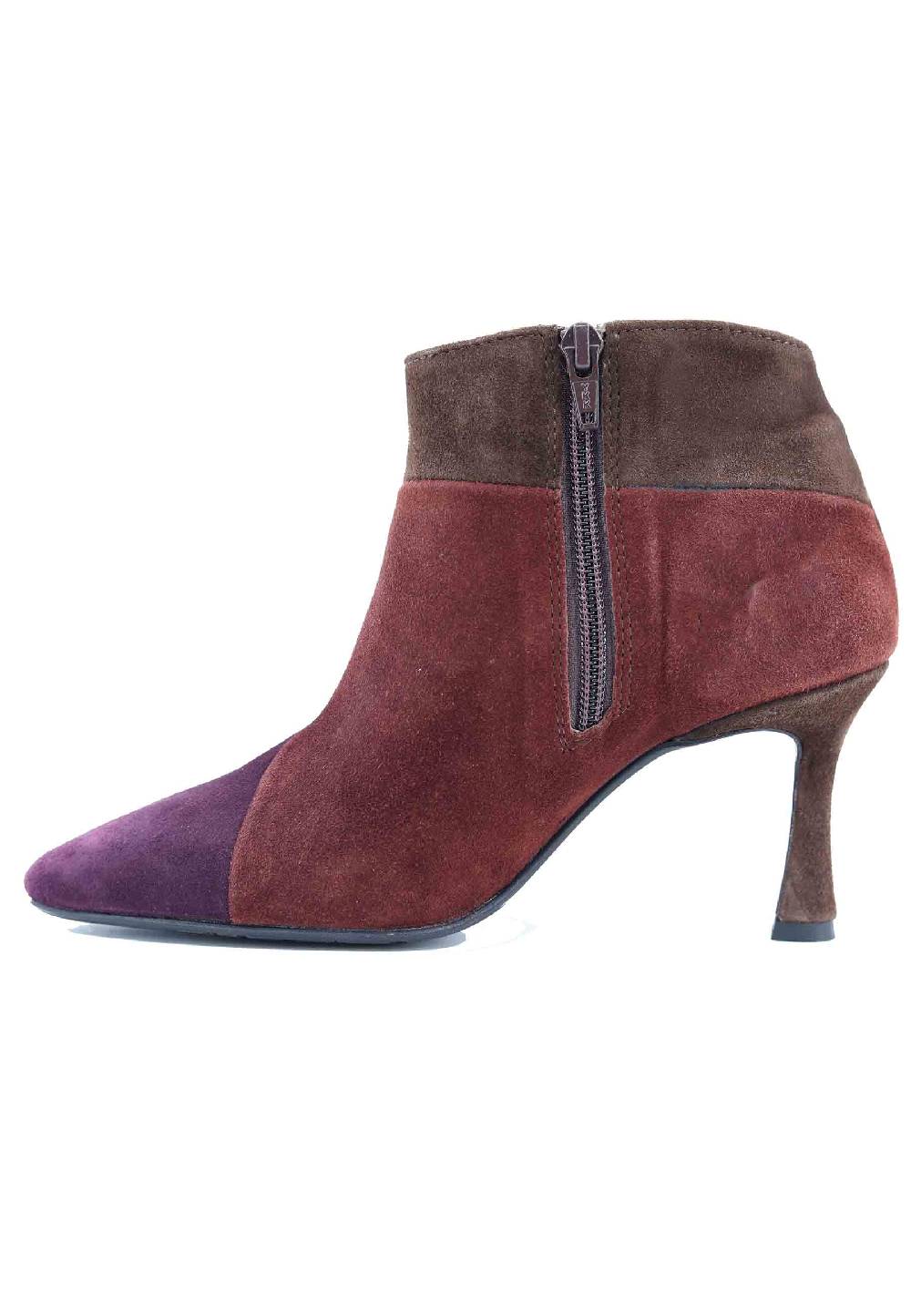L'ARIANNA Stivaletti TR1672/RT in camoscio tre colori con tacco alto Convenienza