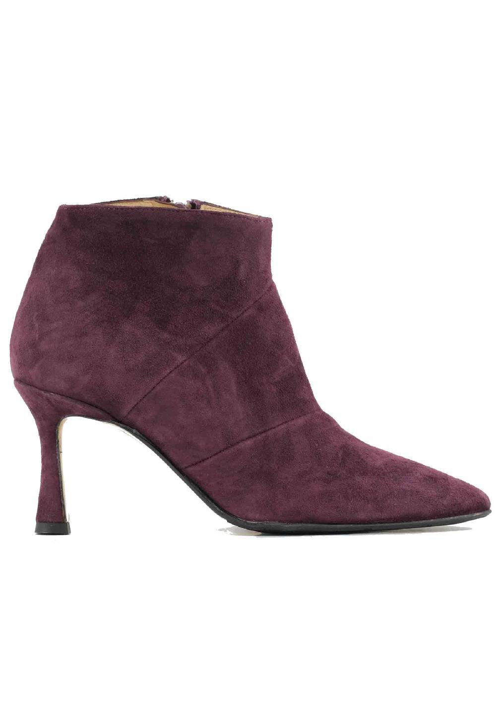 L'ARIANNA Stivaletti TR1672/RT in camoscio prugna con tacco alto Hotsell
