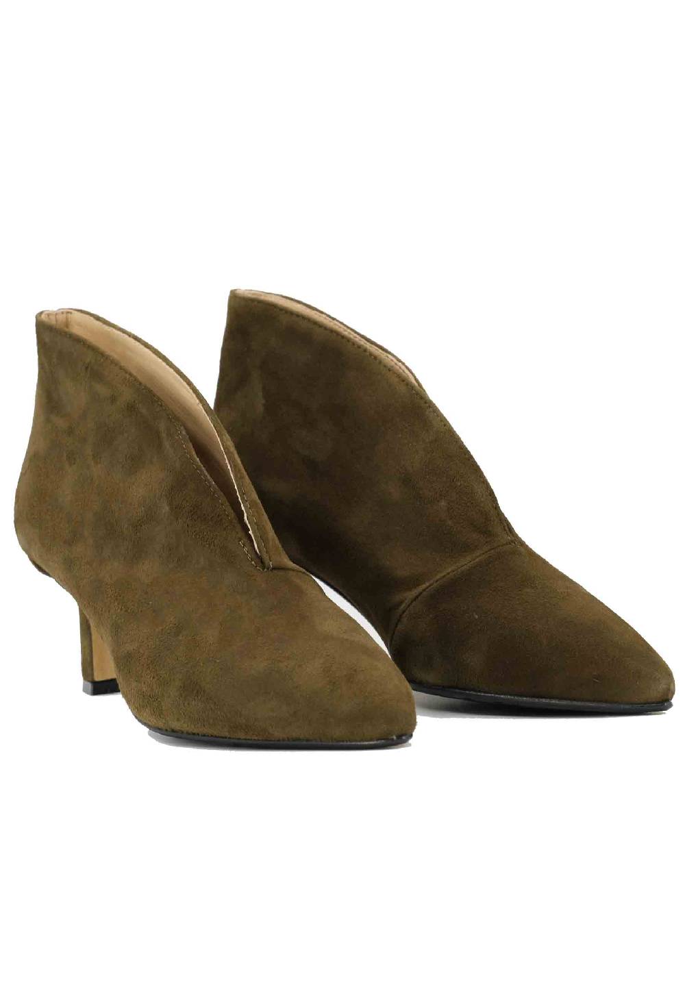 L'ARIANNA Stivaletti TR8006/RT Ankle boot in camoscio verde con tacco basso I Più Venduti