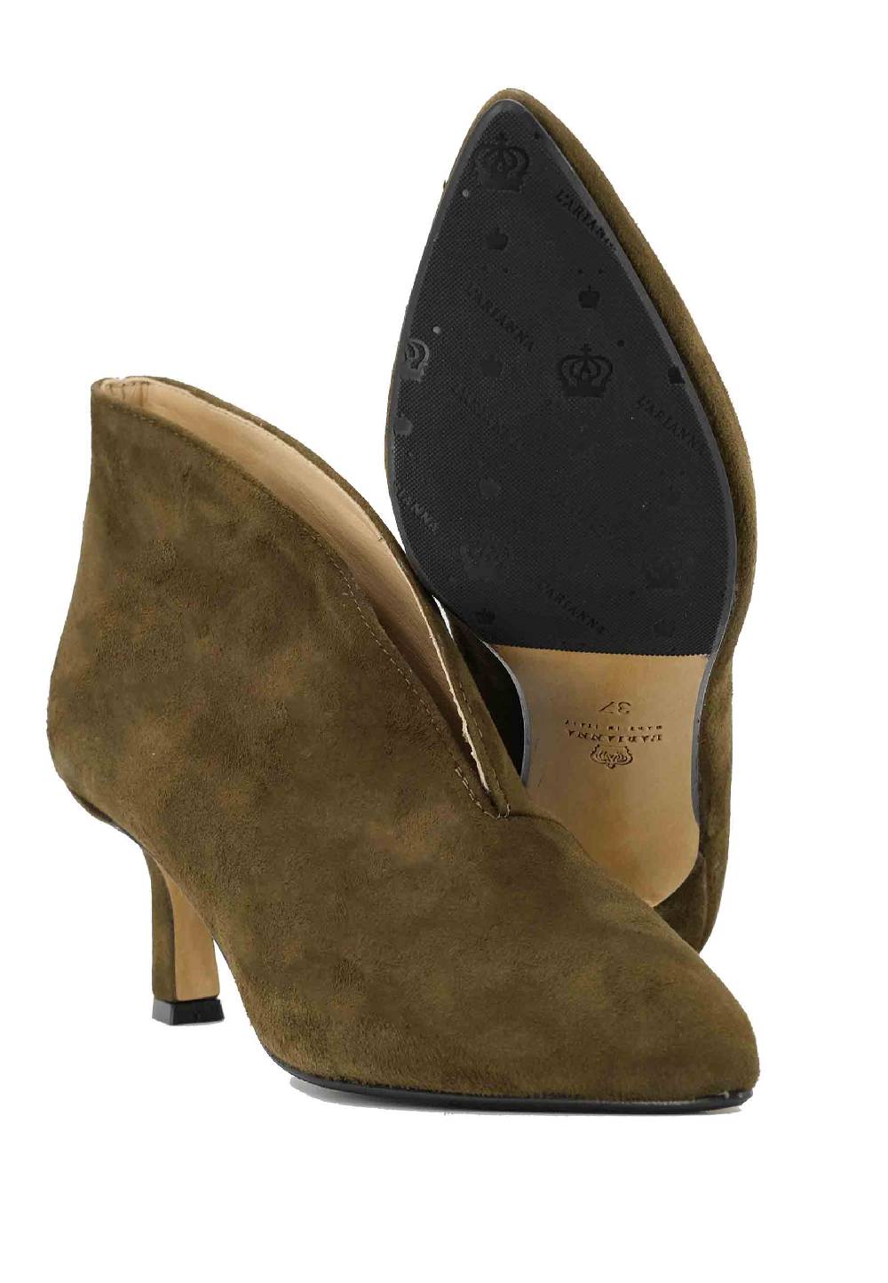 L'ARIANNA Stivaletti TR8006/RT Ankle boot in camoscio verde con tacco basso I Più Venduti