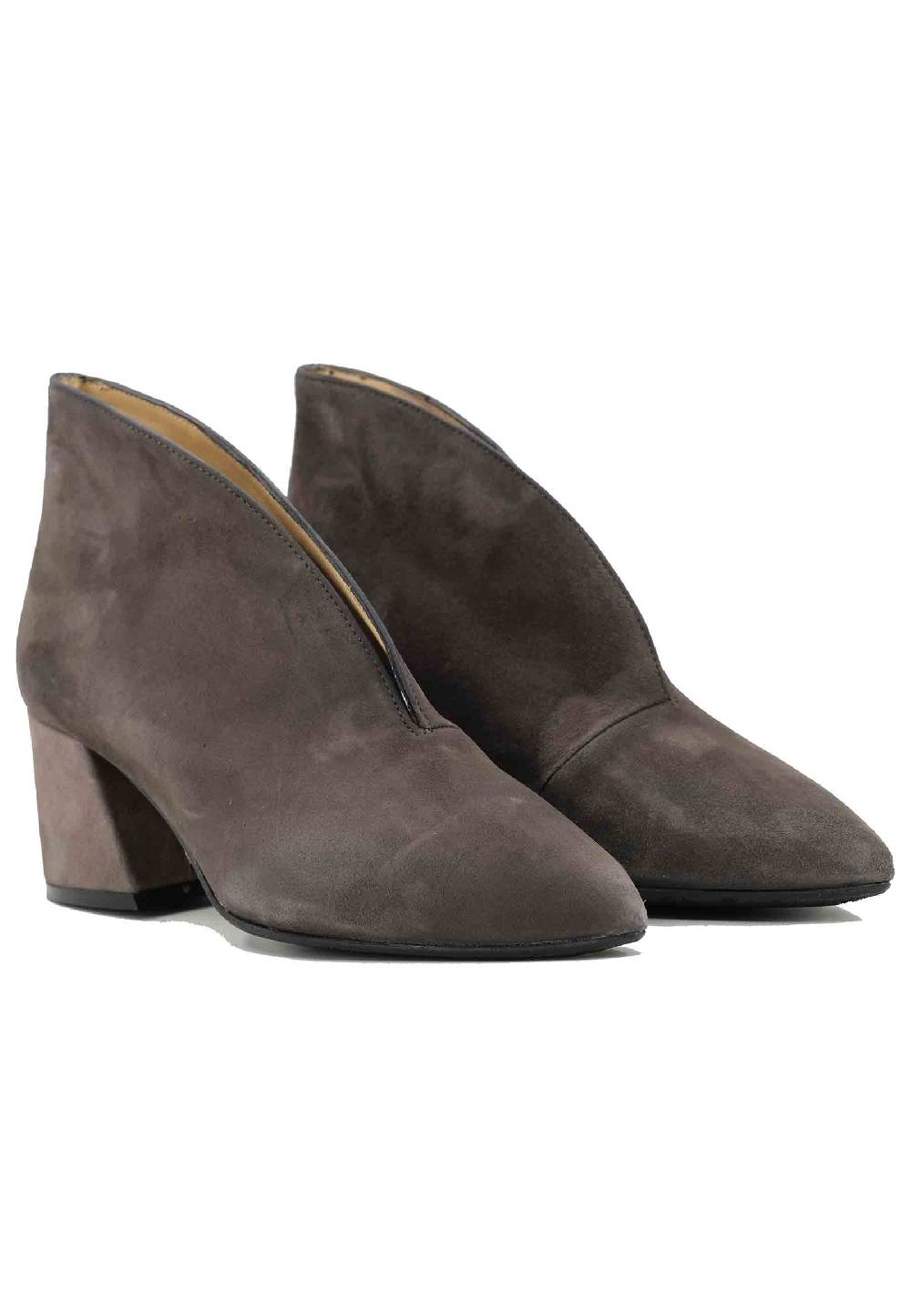 L'ARIANNA Stivaletti TR8006/G Ankle boot in camoscio grigio con tacco largo Grande vendita