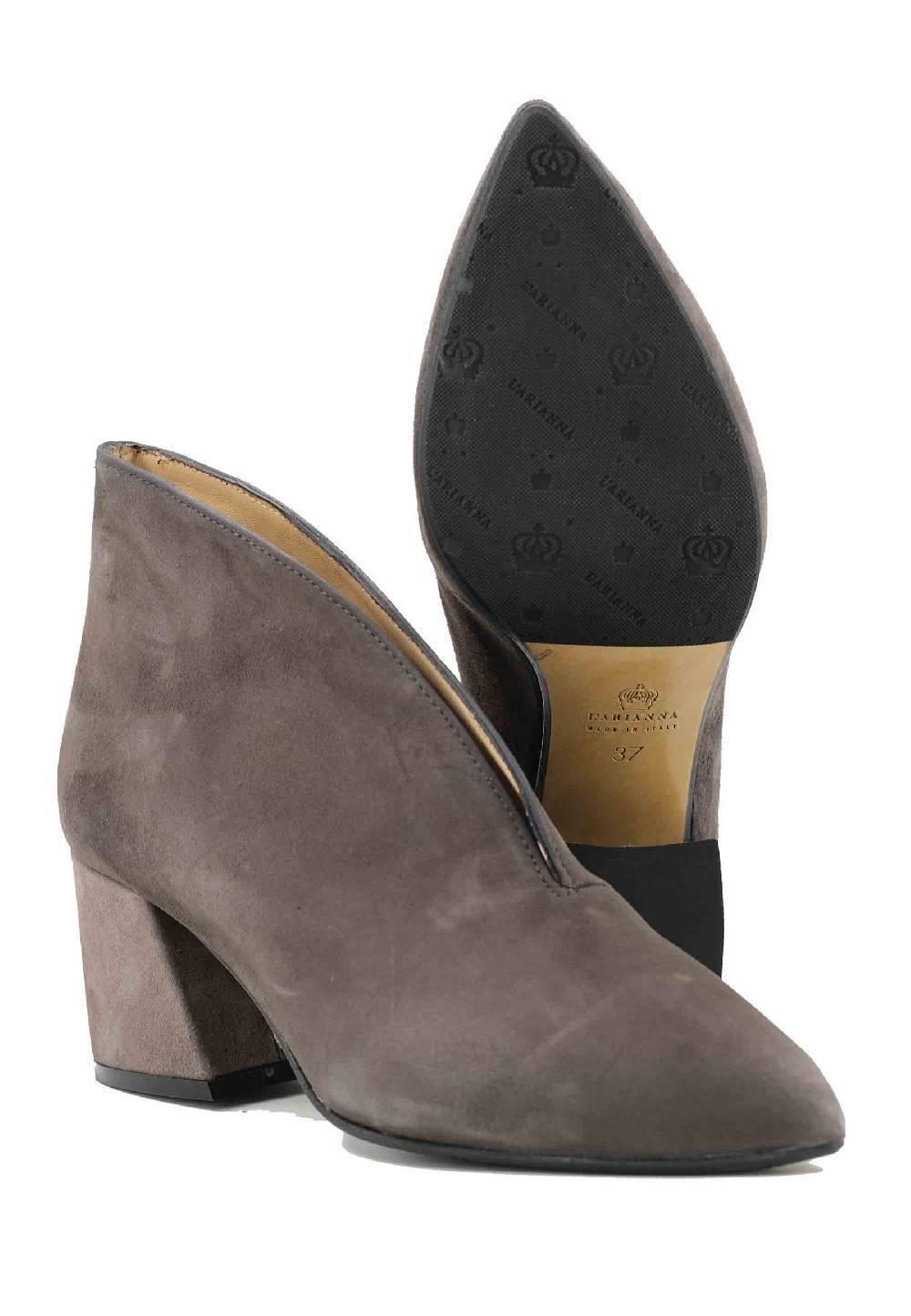 L'ARIANNA Stivaletti TR8006/G Ankle boot in camoscio grigio con tacco largo Grande vendita