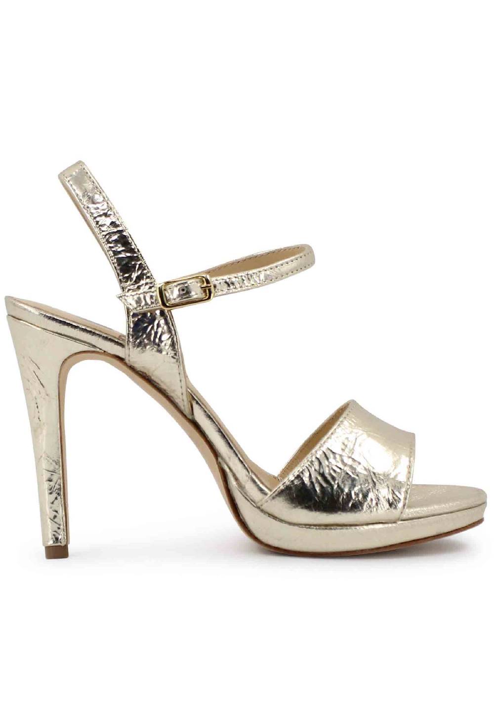 L'ARIANNA Sandali DS7055 donna in pelle oro con tacco alto a spillo Sottocosto