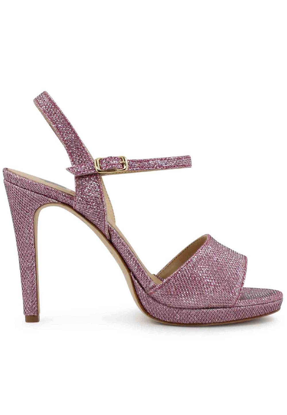 L'ARIANNA Sandali DS7055 donna in glitter rosa con tacco alto a spillo Presa