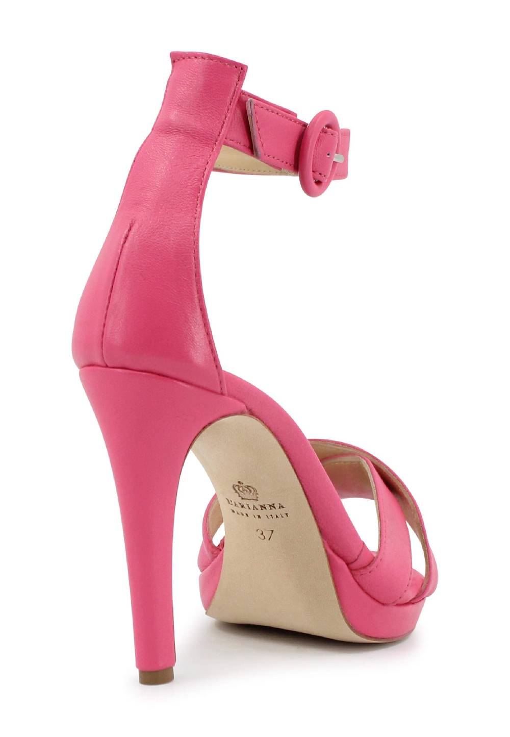 L'ARIANNA Sandali DS1507 donna in pelle rosa con tacco alto e cinturino alla caviglia 2025