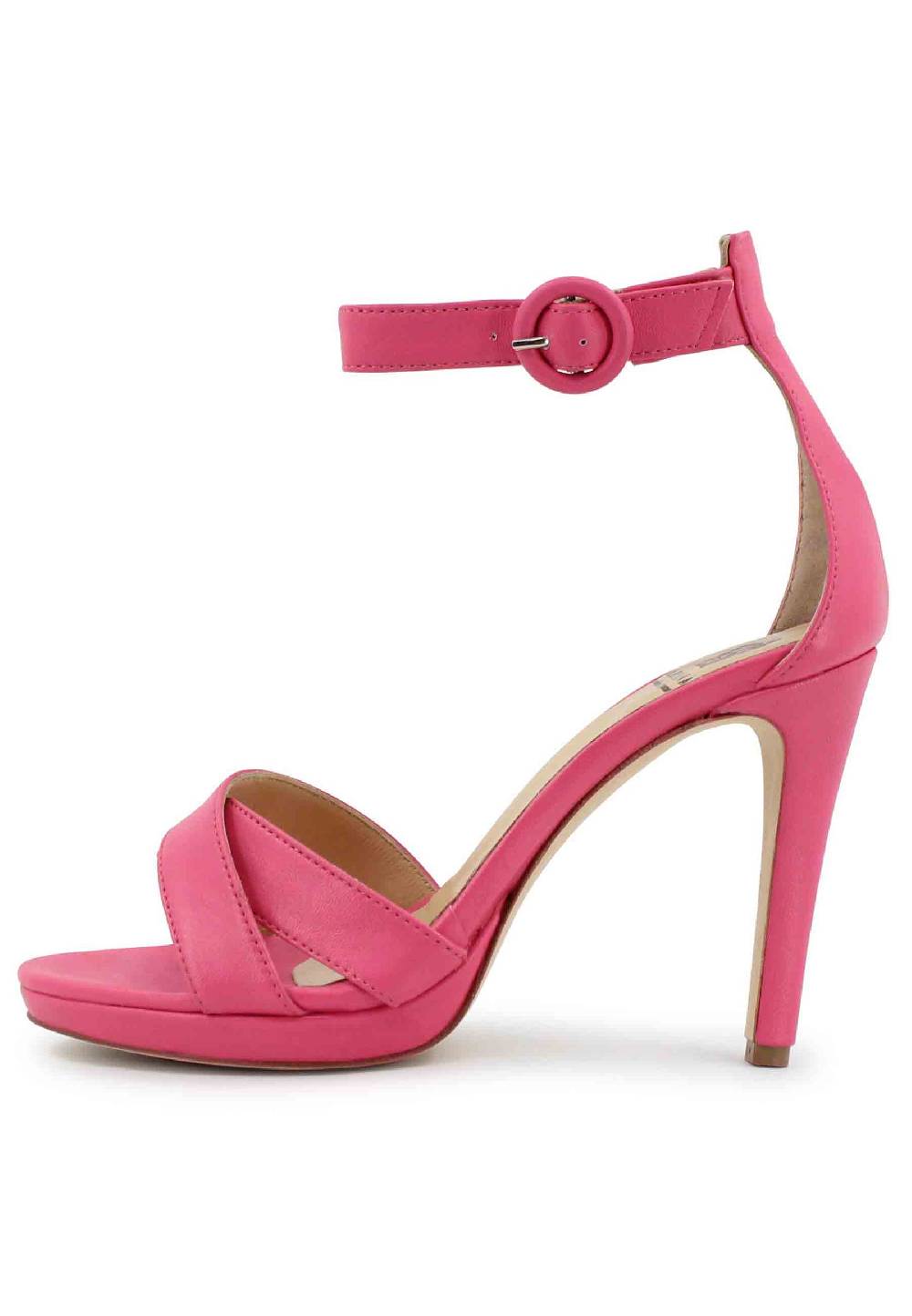 L'ARIANNA Sandali DS1507 donna in pelle rosa con tacco alto e cinturino alla caviglia 2025