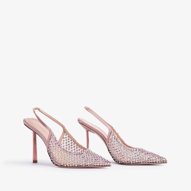 Le Silla Slingback gioiello rete rosa paris In Linea