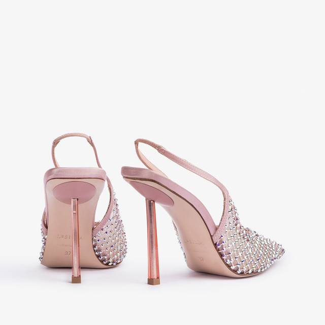 Le Silla Slingback gioiello rete rosa paris In Linea