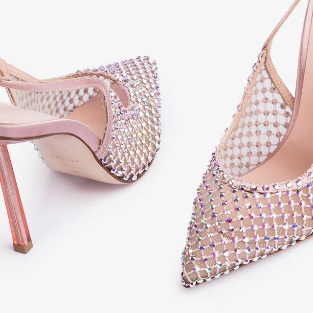 Le Silla Slingback gioiello rete rosa paris In Linea