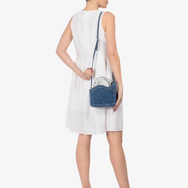 Le Silla Small bag denim blu e Cristalli Vendita