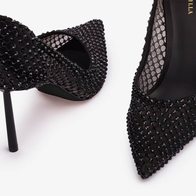 Le Silla Décolleté gioiello rete nera jet Negozi Online