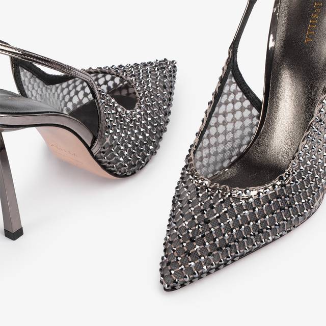 Le Silla Slingback gioiello rete peltro Fino Al -60%