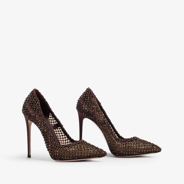 Le Silla Décolleté gioiello rete marrone fondente Affare Del Giorno
