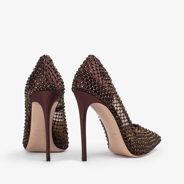 Le Silla Décolleté gioiello rete marrone fondente Affare Del Giorno