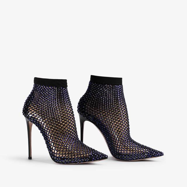Le Silla Stivaletto calza blu midnight e Cristalli Sottocosto
