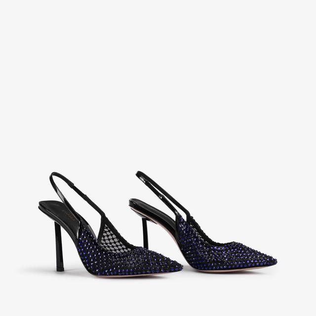 Le Silla Slingback gioiello rete blu midnight e Cristalli Convenienza