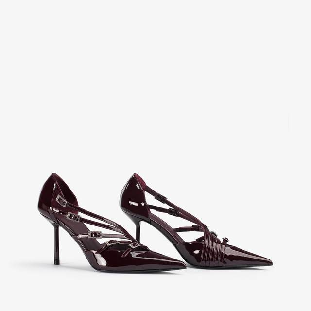 Le Silla Décolleté con listini vernice rossa cherry Offerta