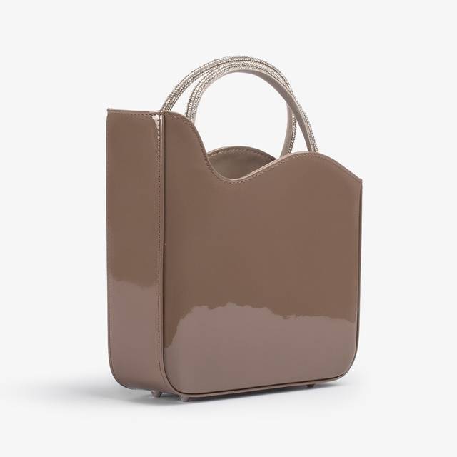 Le Silla Small bag vernice grigia sesamo e Cristalli Online