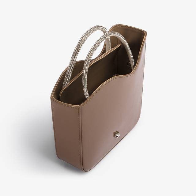 Le Silla Small bag vernice grigia sesamo e Cristalli Online