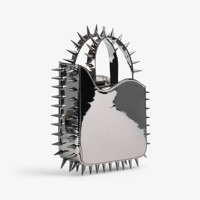 Le Silla Small bag metallizzata peltro con borchie Hotsell