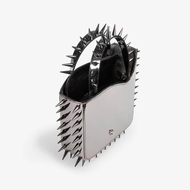 Le Silla Small bag metallizzata peltro con borchie Hotsell