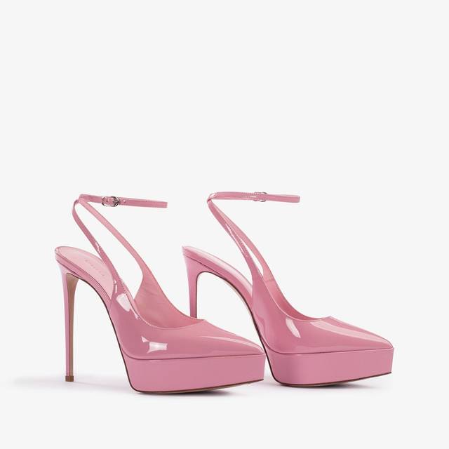 Le Silla Slingback con plateau vernice rosa dea Vendite Flash
