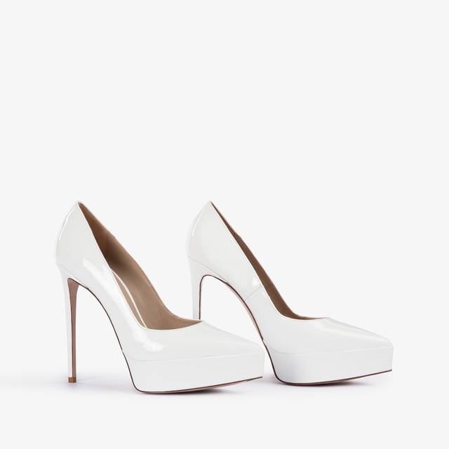 Le Silla Décolleté con plateau vernice bianca carta In Saldo