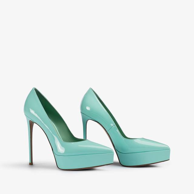 Le Silla Décolleté con plateau vernice azzurra pure water Nuova