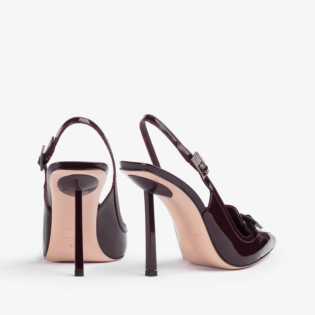 Le Silla Slingback mocassino vernice rossa cherry Promozione
