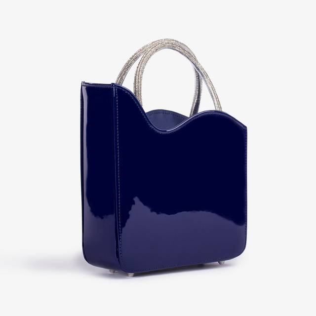 Le Silla Small bag vernice blu lazuli e Cristalli Promozione Limitata