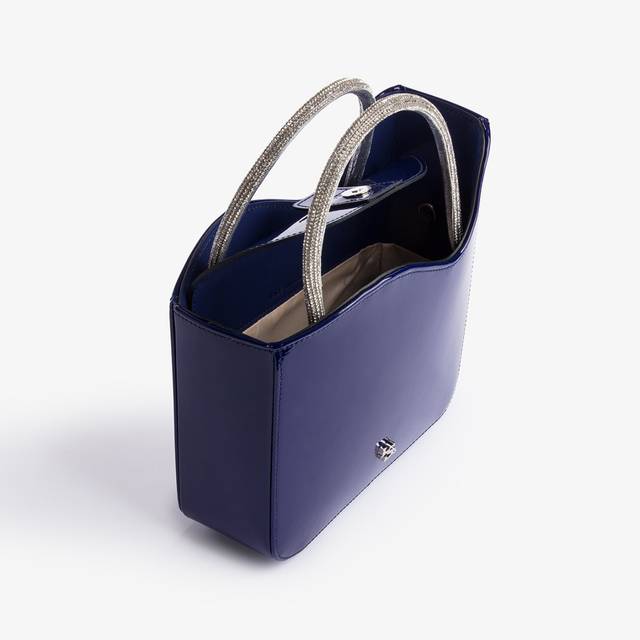 Le Silla Small bag vernice blu lazuli e Cristalli Promozione Limitata
