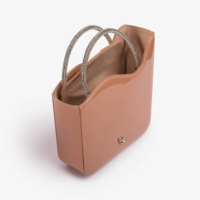 Le Silla Small bag vernice nude phard e Cristalli Fino Al -60%