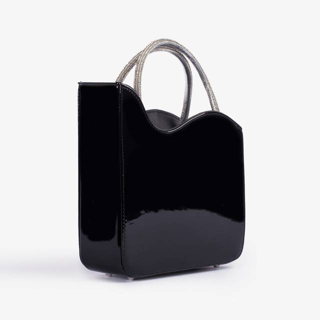 Le Silla Small bag vernice nera e Cristalli Shopping Online