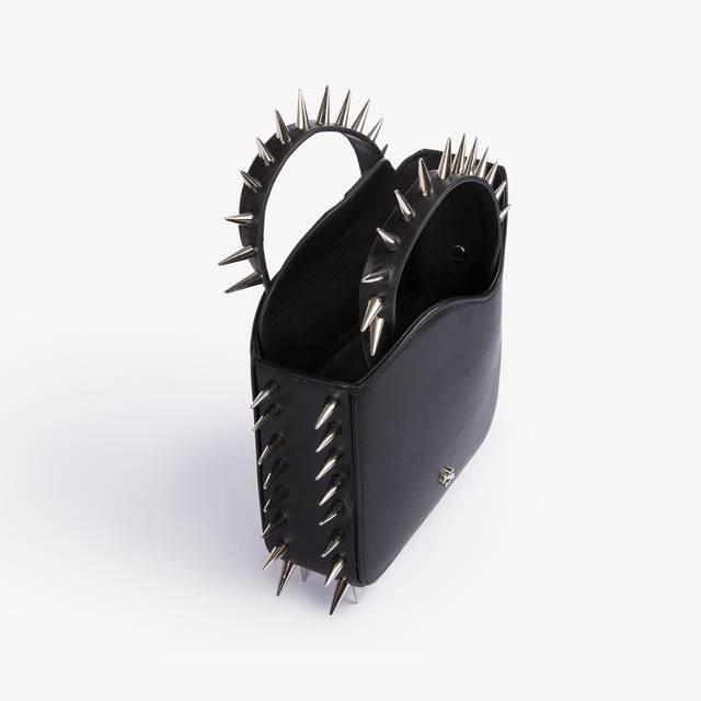 Le Silla Small bag pelle nera con borchie argento Affare Del Giorno