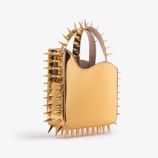 Le Silla Small bag metallizzata oro pepita con borchie Prezzo Ridotto