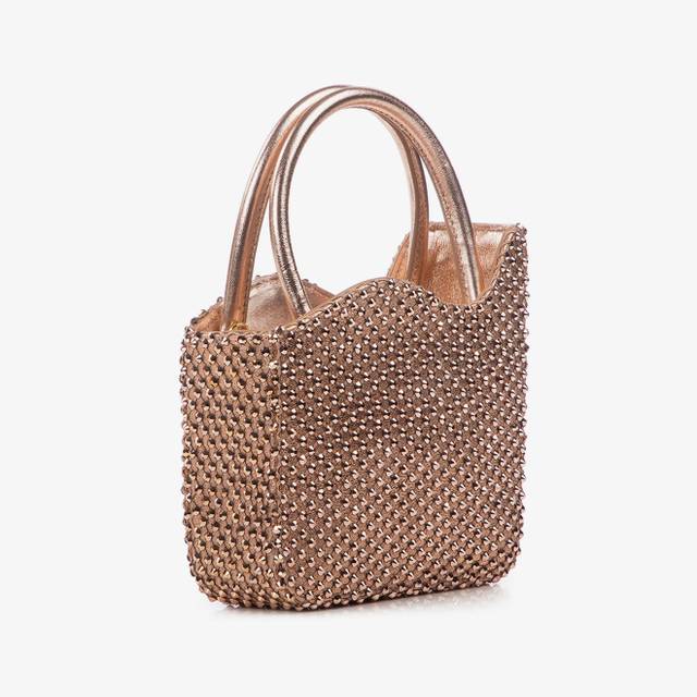 Le Silla Mini bag nappa oro rosa e Cristalli Sottocosto