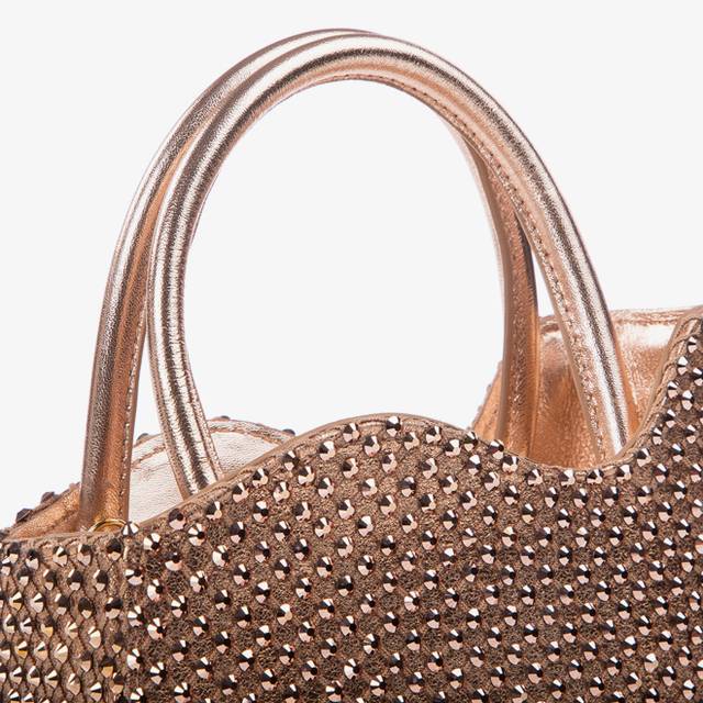 Le Silla Mini bag nappa oro rosa e Cristalli Sottocosto