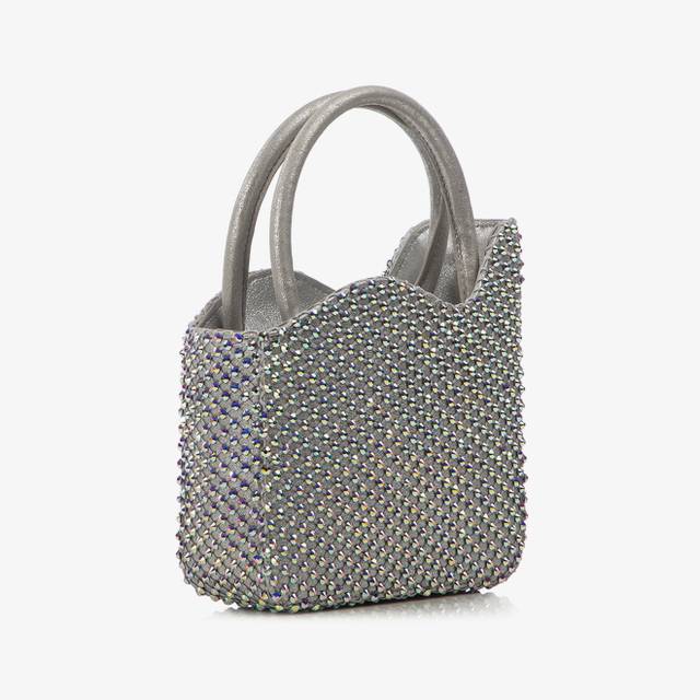 Le Silla Mini bag nappa argento eclissi e Cristalli Convenienza