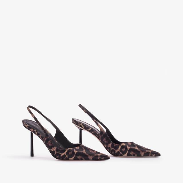 Le Silla Slingback raso stampa leopardata Negozio