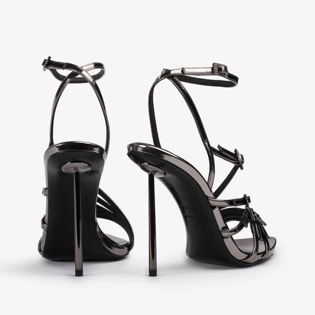 Le Silla Sandalo metallizzato peltro Moda
