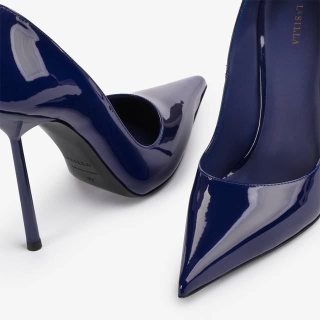 Le Silla Décolleté vernice blu lazuli Italia